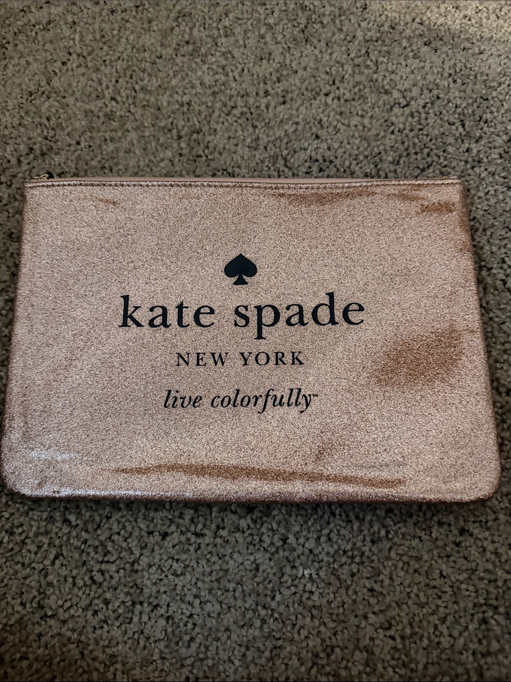 kate spade Rose Gold Glitter Phone Pouch